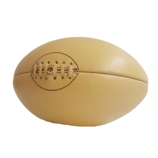 Ballon de Rugby Vintage Beige en Cuir