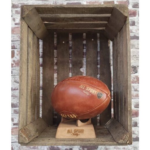 Ballon de Rugby Vintage en Cuir Cousu à la Main