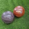 Ballon de Foot Vintage en Cuir Cousu Main
