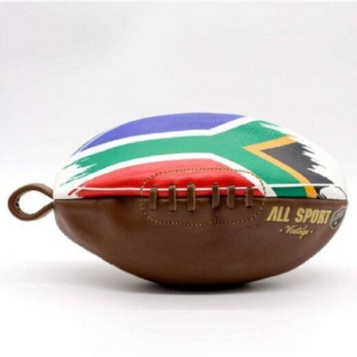 Trousse de Toilette Ballon de Rugby Vintage Afrique du Sud en Cuir