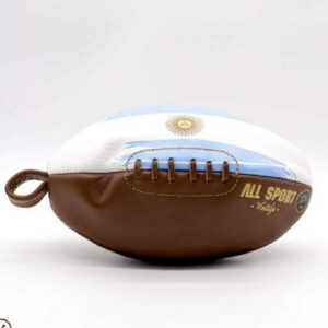 Trousse de Toilette Ballon de Rugby Vintage Argentine en Cuir