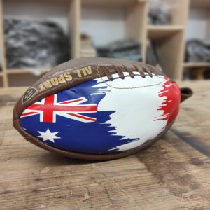 Trousse de Toilette Ballon de Rugby Vintage Australie en Cuir