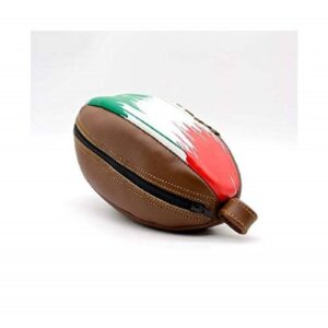 Trousse de Toilette Ballon de Rugby Vintage Italie en Cuir