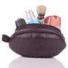 Vintage Chocolate Leather Rugby Ball Toiletry Bag