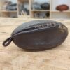 Vintage Chocolate Leather Rugby Ball Toiletry Bag