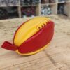 Trousse de Toilette Ballon de Rugby Vintage Sang et Or en Cuir