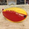 Trousse de Toilette Ballon de Rugby Vintage Sang et Or en Cuir