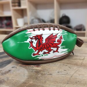 Trousse de Toilette Ballon de Rugby Vintage Pays de Galles en Cuir