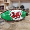 Trousse de Toilette Ballon de Rugby Vintage Pays de Galles en Cuir