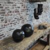 Medecine Ball en cuir vintage