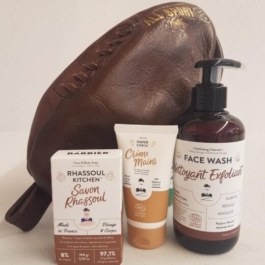 Pack Trousse de Toilette Homme Ballon de Rugby Vintage “Papa Classique”