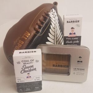 Pack Trousse de Toilette Homme Ballon de Rugby Vintage &#8220;Papa Costaud&#8221;