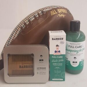 Pack Trousse de Toilette Homme Ballon de Rugby Vintage “Papa Poilu”