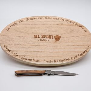 Planche Apéro Rugby “La Planche des Copains” avec son Couteau