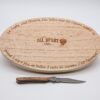 Rugby aperitif board &#8220;The board of friends&#8221; with its knife