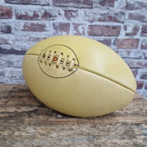 Ballon de Rugby Vintage Beige en Cuir