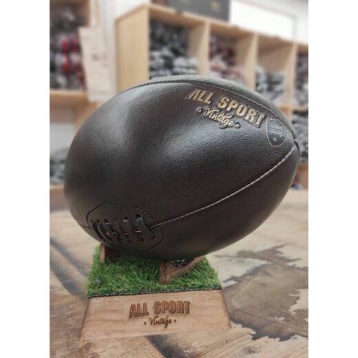 Ballon de Rugby Vintage en Cuir Cousu à la Main
