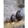 Pack Grand Ballon de Rugby Vintage en Cuir + Support