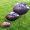 Pack Grand Ballon de Rugby Vintage en Cuir + Support