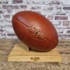 Pack Ballon de Rugby Vintage en Cuir + Support