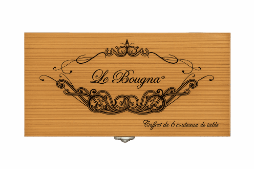 Coffret de 6 Couteaux de Table en Bois de Teck