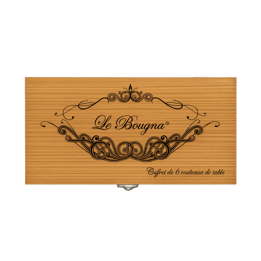 Coffret de 6 Couteaux de Table en Bois de Teck
