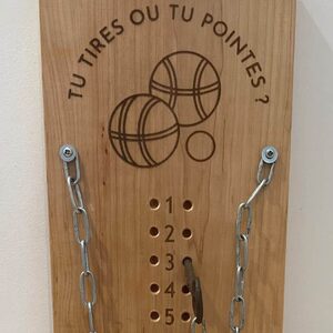Marque-Point Pétanque Vintage en Bois d’Érable
