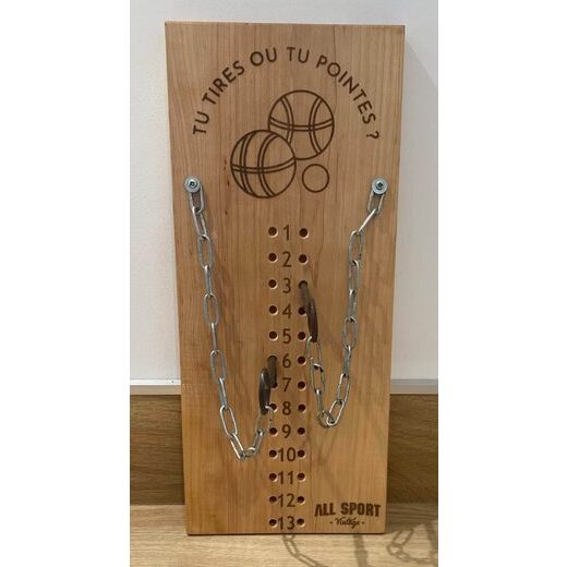 Marque-Point Pétanque Vintage en Bois d’Érable